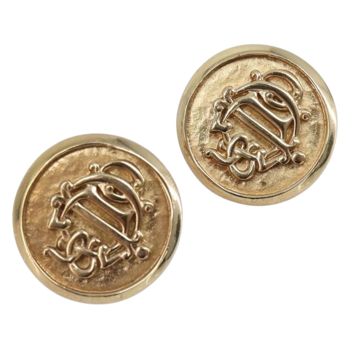 Christian Dior Earring metal Gold Auth SW2807