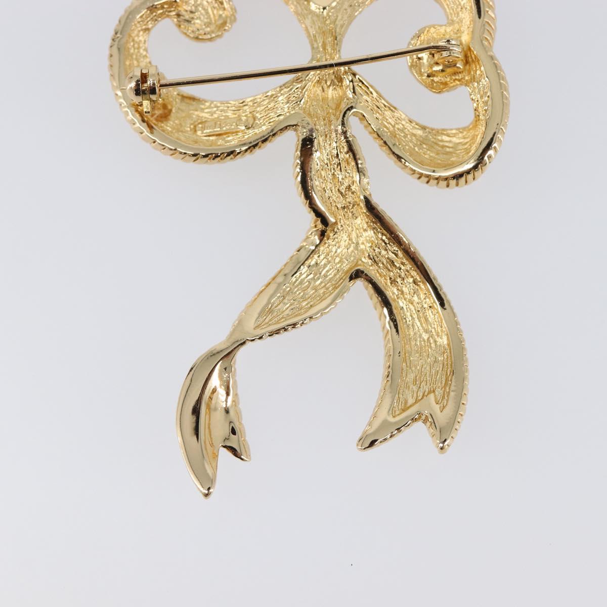 Christian Dior Brooch metal Gold Tone Auth SW2811