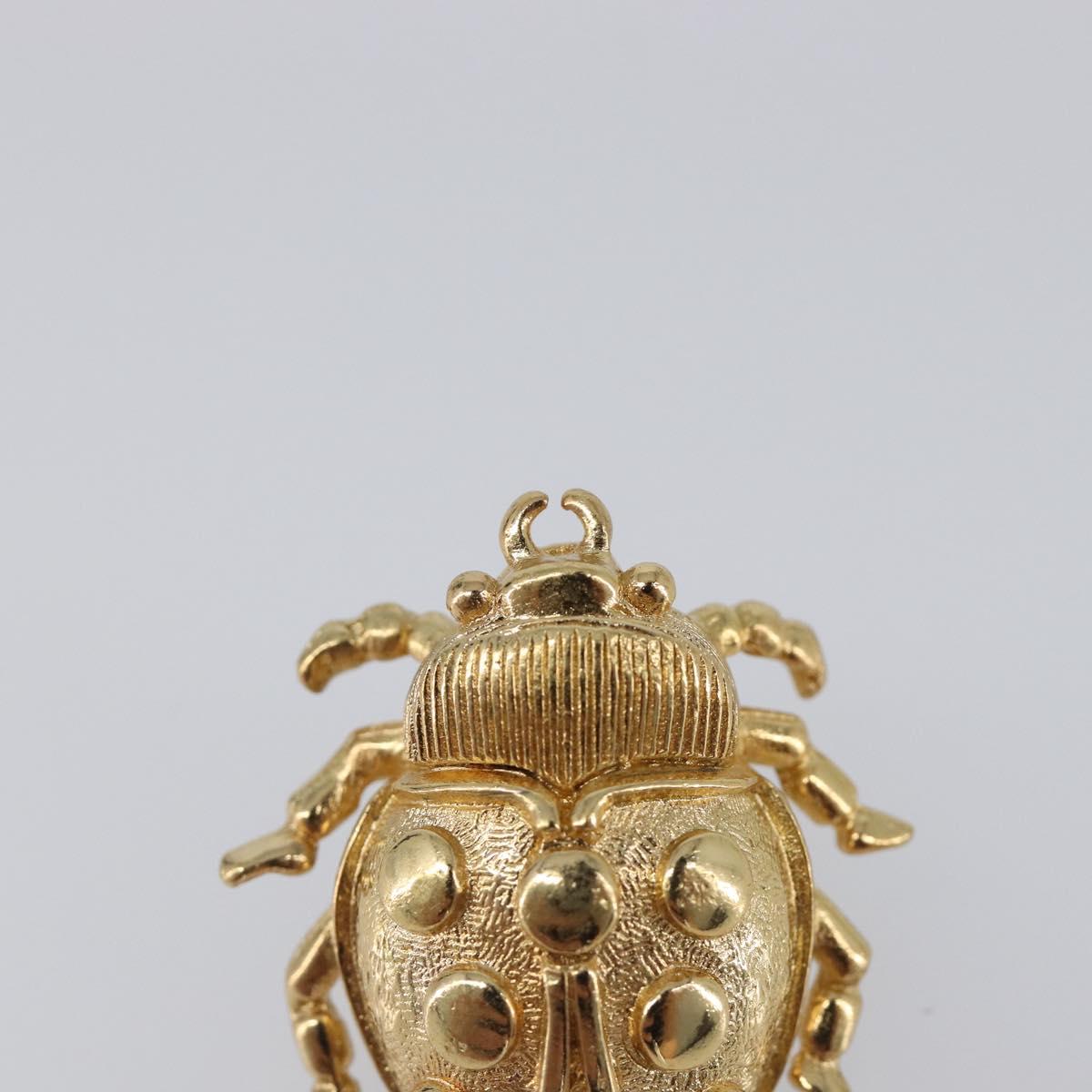 Christian Dior Ladybug Brooch metal Gold Auth SW2812