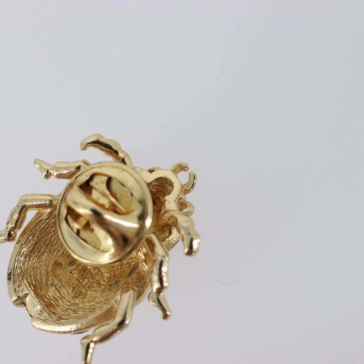 Christian Dior Ladybug Brooch metal Gold Auth SW2812