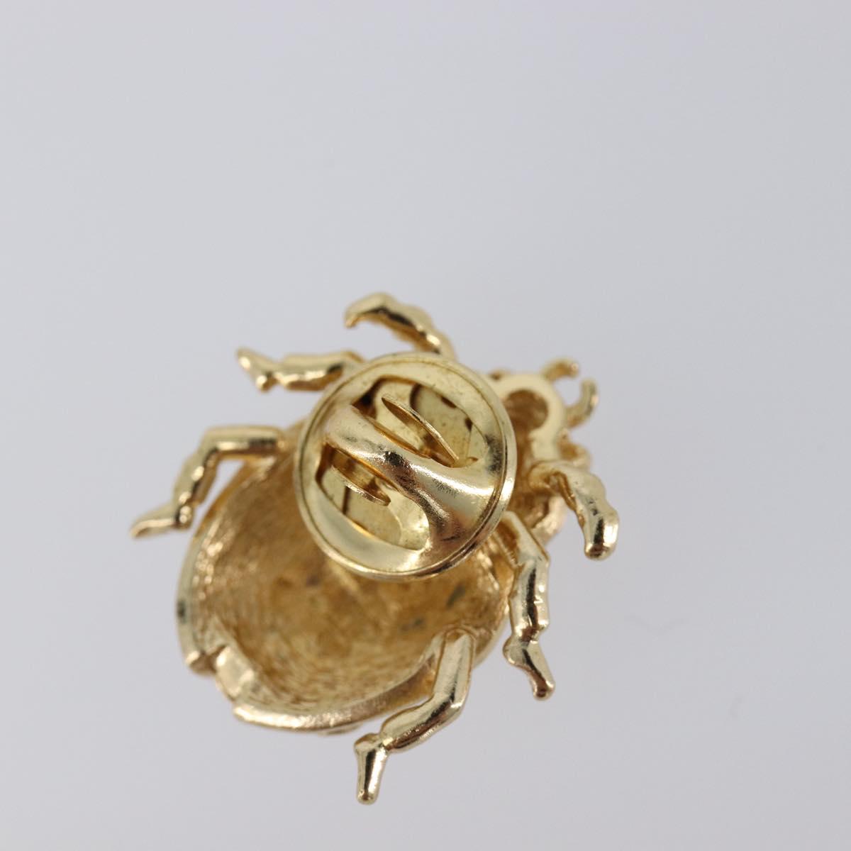 Christian Dior Ladybug Brooch metal Gold Auth SW2812