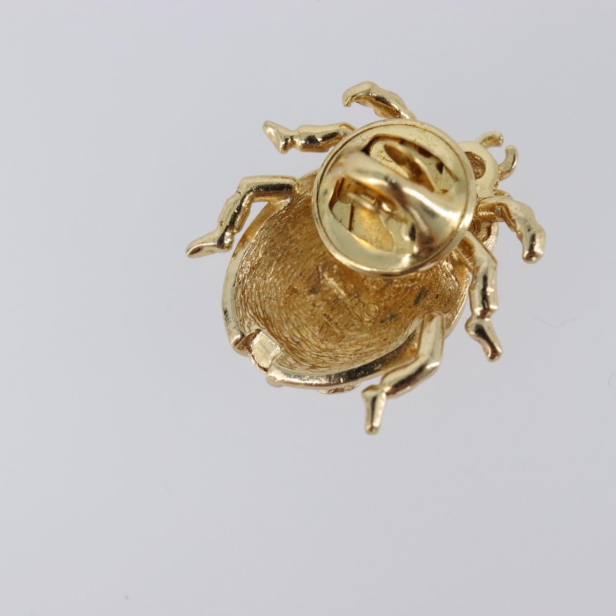 Christian Dior Ladybug Brooch metal Gold Auth SW2812