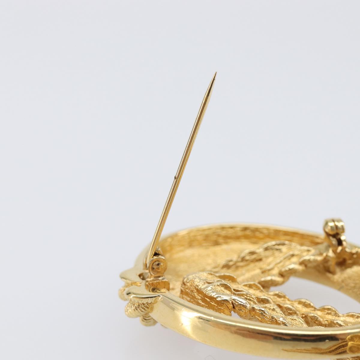 Christian Dior Brooch metal Gold Tone Auth SW2813V