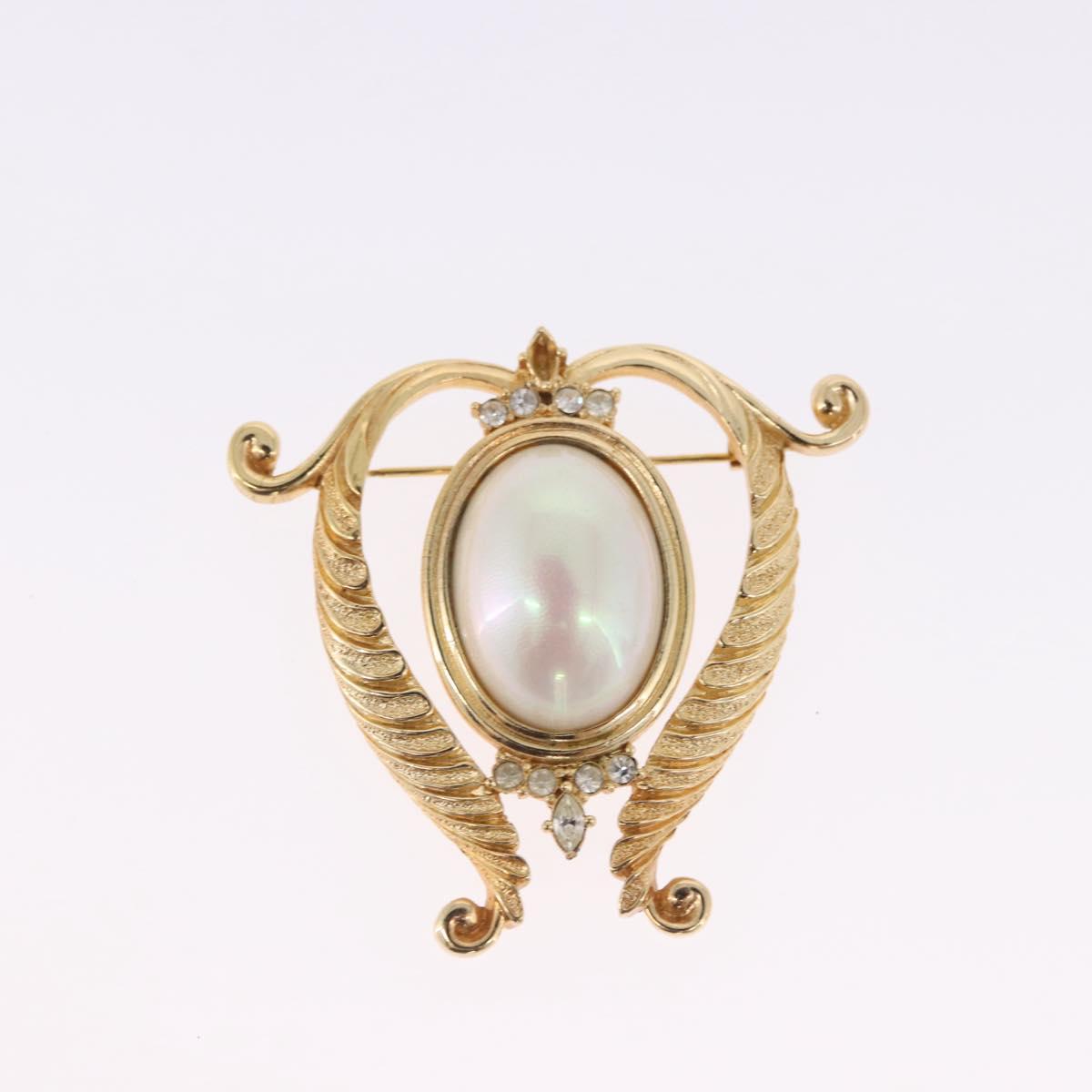 Christian Dior Brooch metal 2 Set Gold Tone Auth SW2814