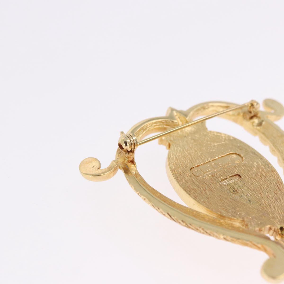 Christian Dior Brooch metal 2 Set Gold Tone Auth SW2814
