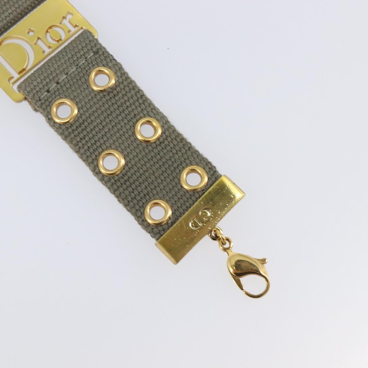 Christian Dior Bracelet Canvas Khaki Auth SW2818