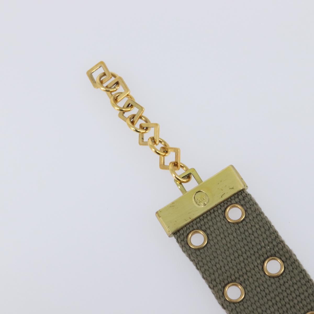 Christian Dior Bracelet Canvas Khaki Auth SW2818
