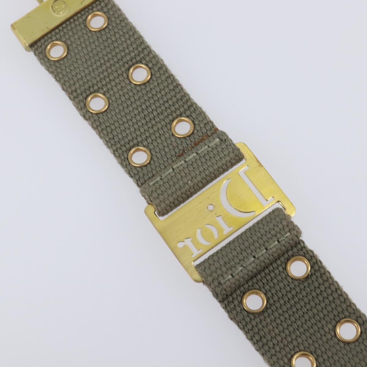 Christian Dior Bracelet Canvas Khaki Auth SW2818