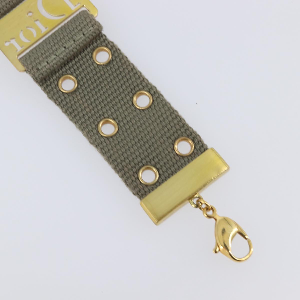 Christian Dior Bracelet Canvas Khaki Auth SW2818