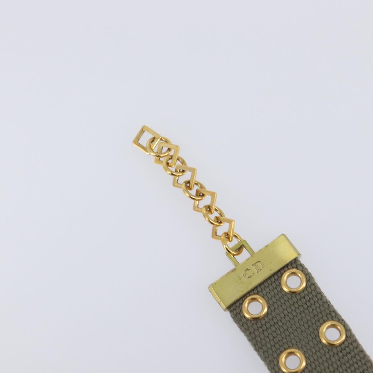 Christian Dior Bracelet Canvas Khaki Auth SW2818