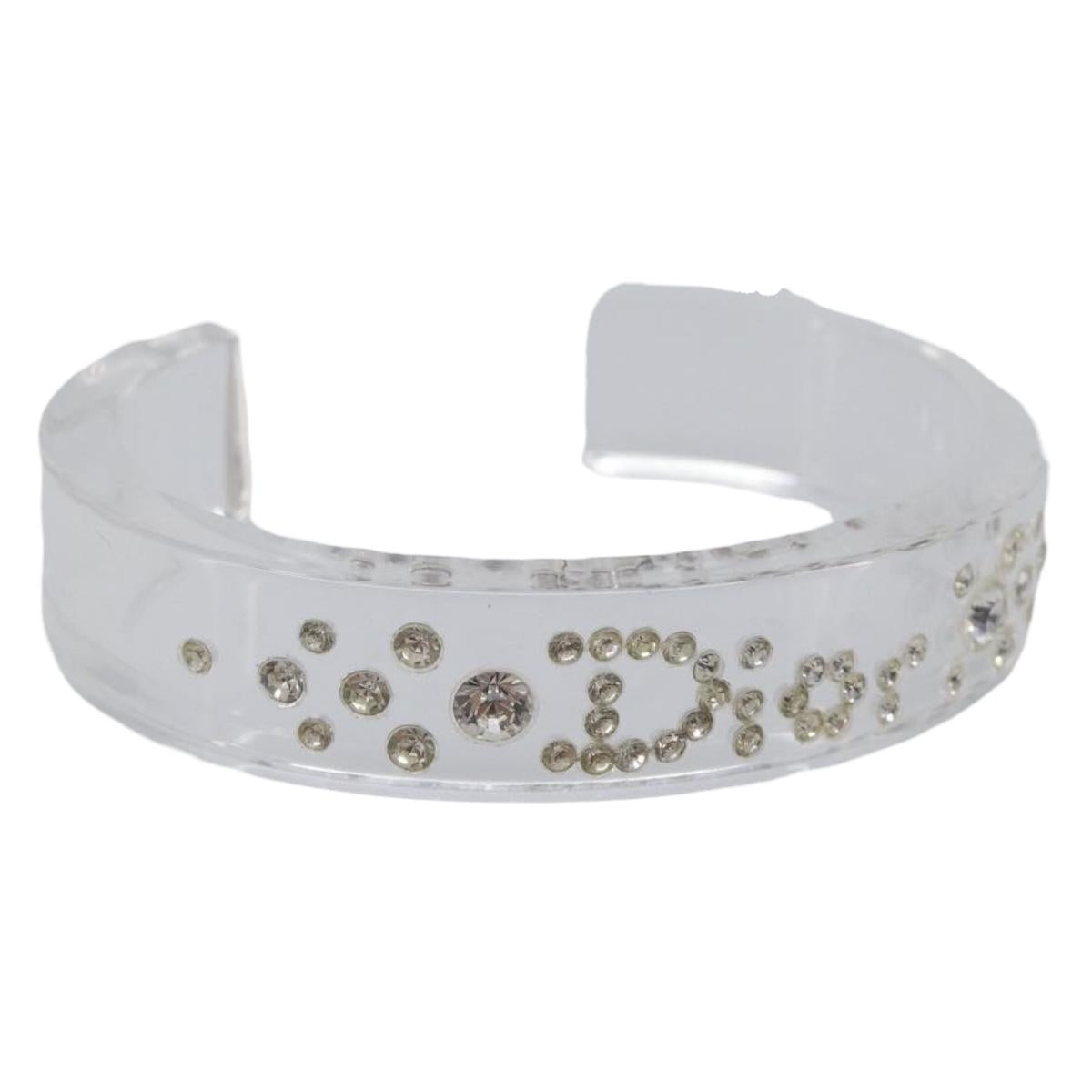 Christian Dior Bangle Bracelet plastic Clear Auth SW2819