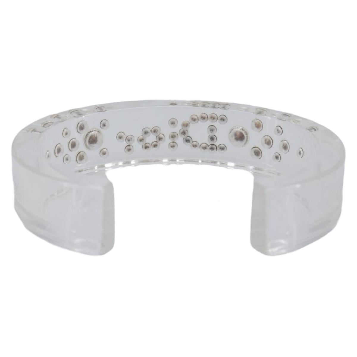Christian Dior Bangle Bracelet plastic Clear Auth SW2819