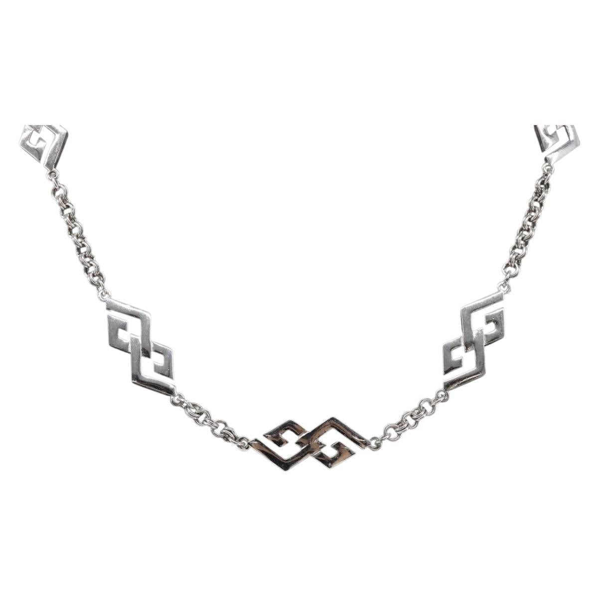 GIVENCHY Necklace metal Silver Auth SW2820