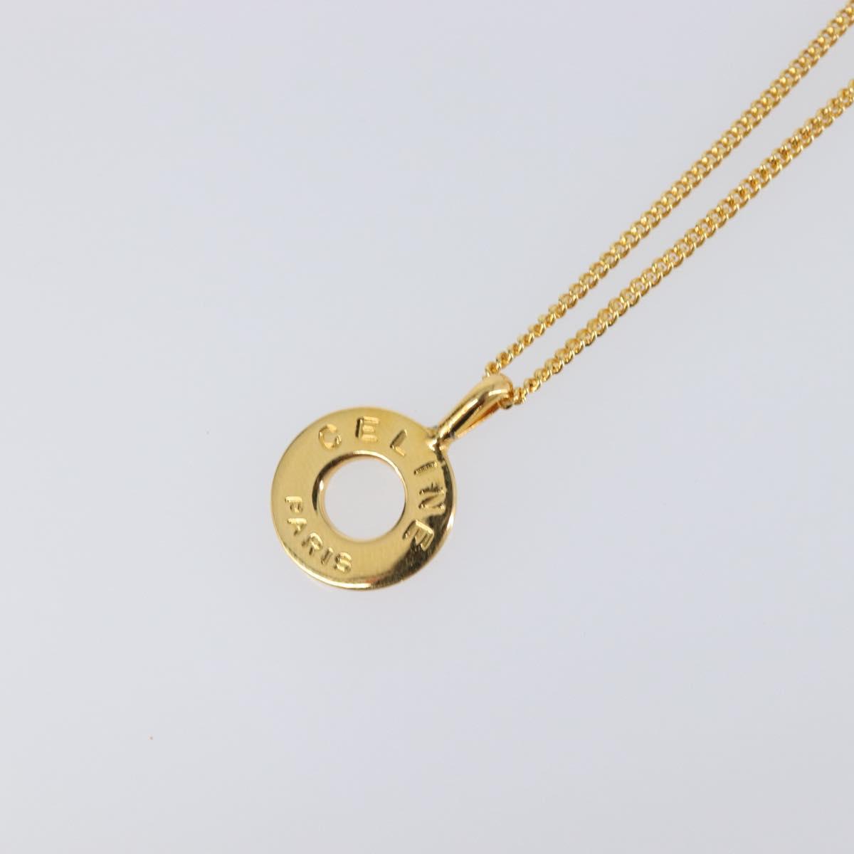 CELINE Necklace metal Gold Tone Auth SW2829V
