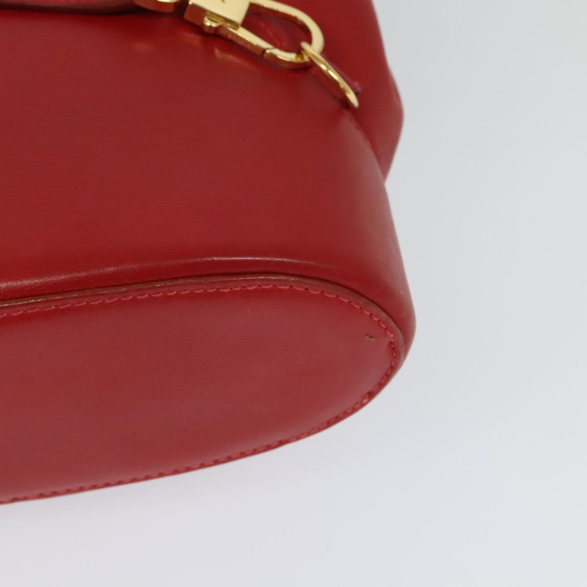 LOEWE Backpack Leather Red Gold Auth sw283
