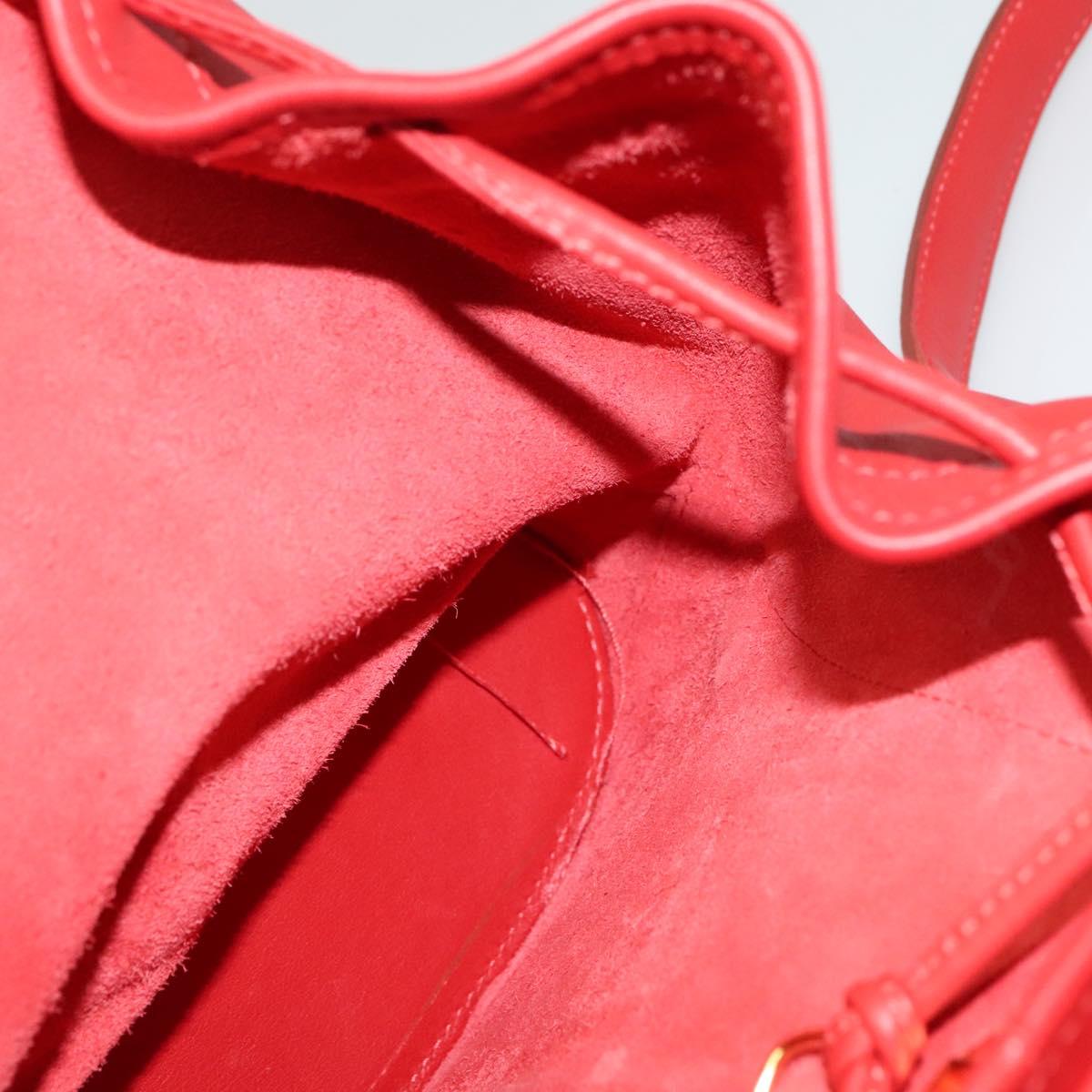 LOEWE Backpack Leather Red Gold Auth sw283