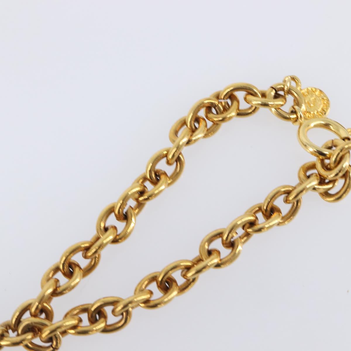CELINE Circle Bracelet metal Gold Tone Auth SW2830
