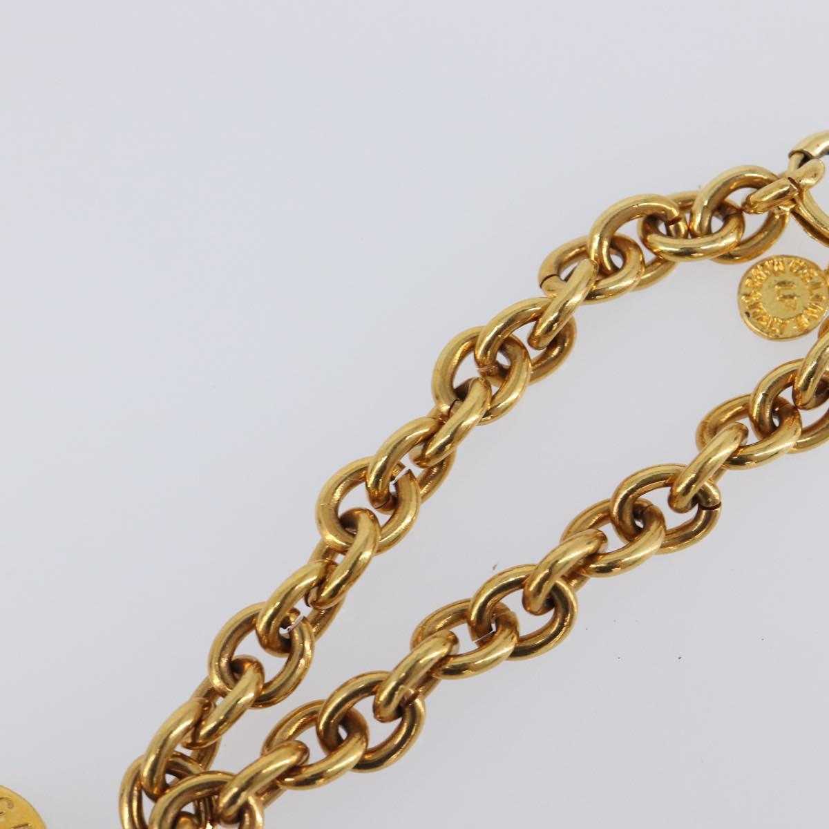 CELINE Circle Bracelet metal Gold Tone Auth SW2830