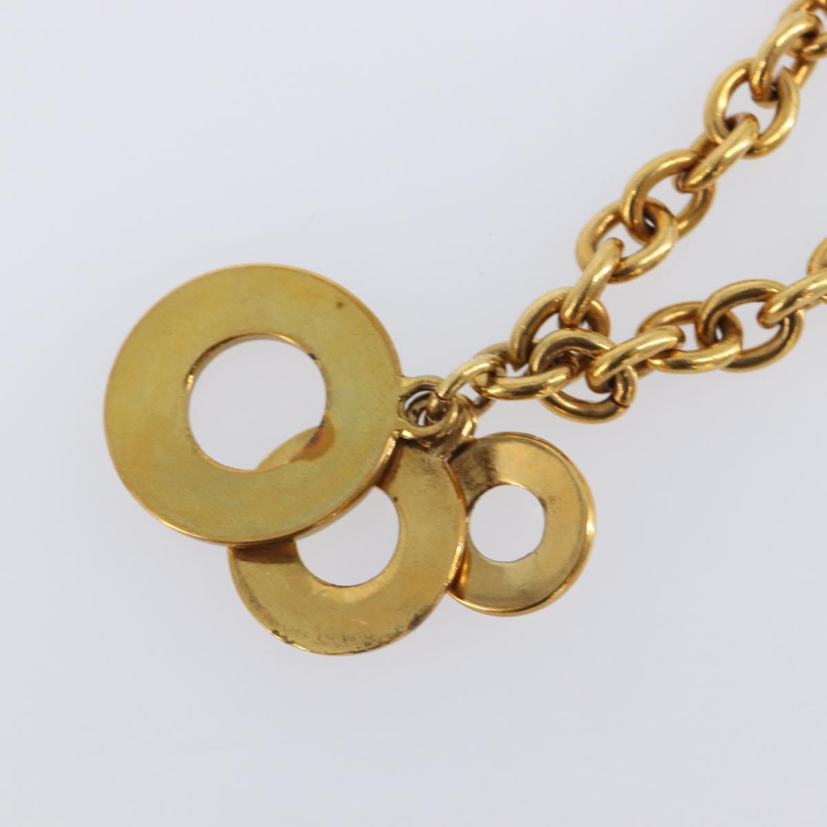 CELINE Circle Bracelet metal Gold Tone Auth SW2830