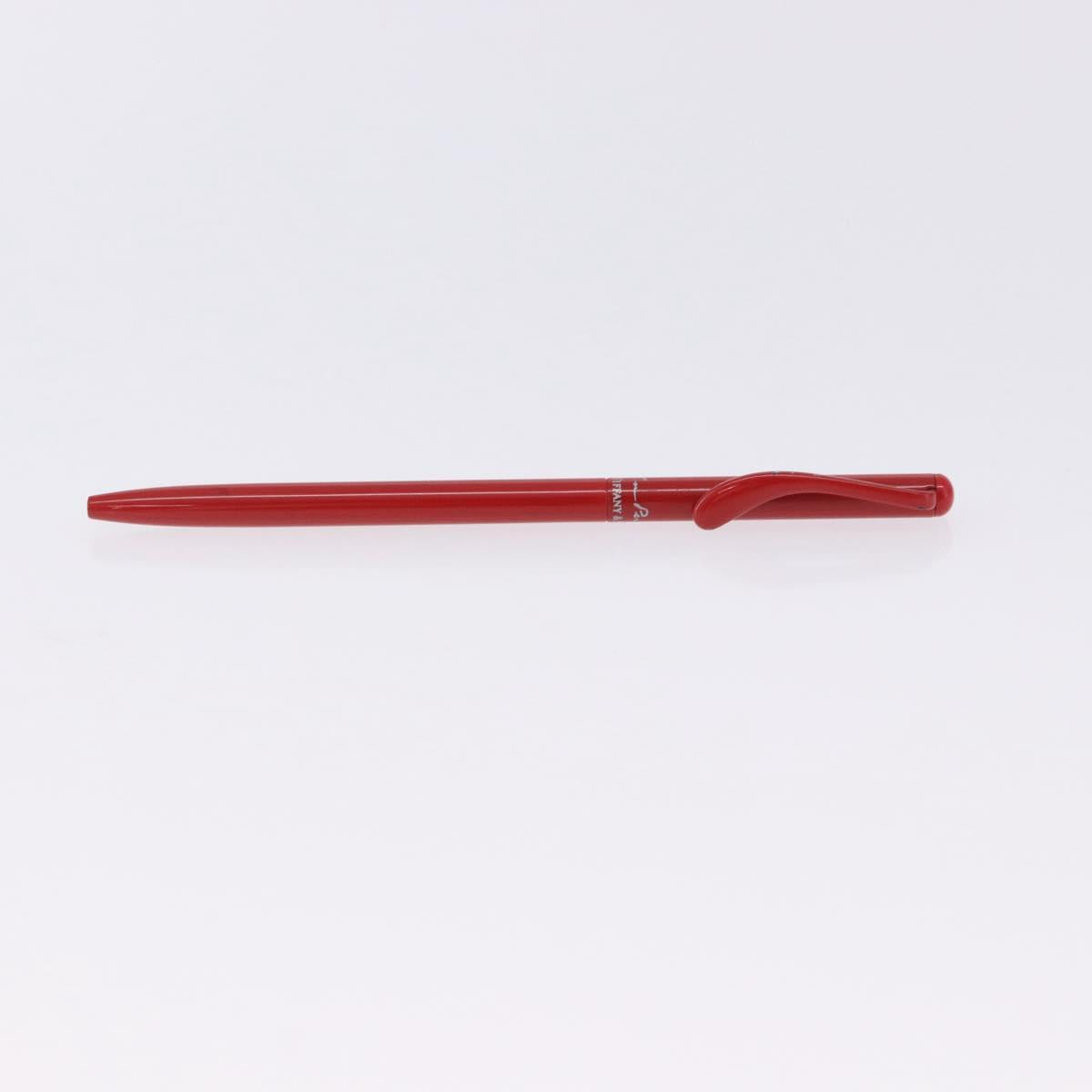 TIFFANY&Co. Ballpoint Pen metal 2 Set Silver Red Auth SW2832