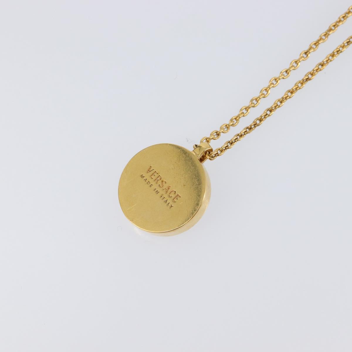 VERSACE Medusa Necklace Metal Gold Tone Auth SW2838V