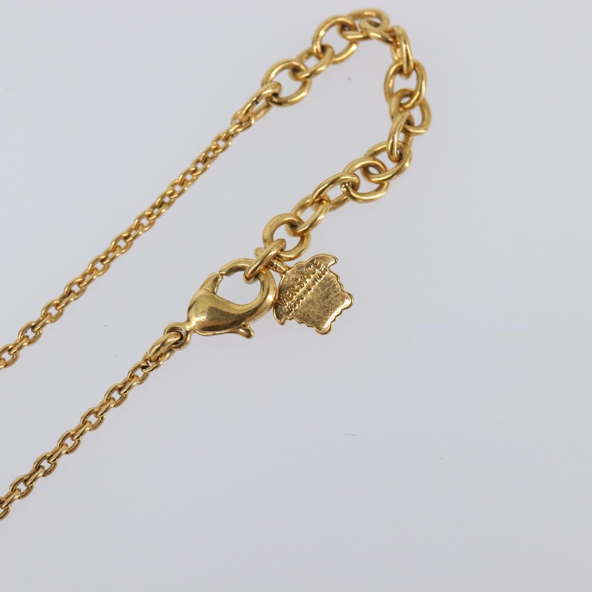 VERSACE Medusa Necklace Metal Gold Tone Auth SW2838V