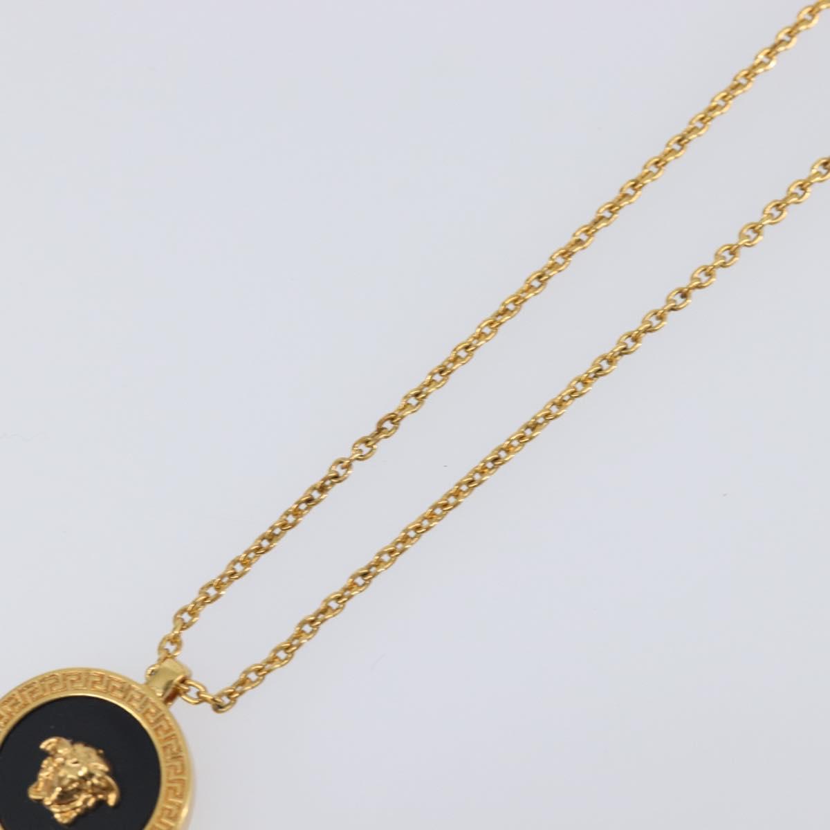 VERSACE Medusa Necklace Metal Gold Tone Auth SW2838V