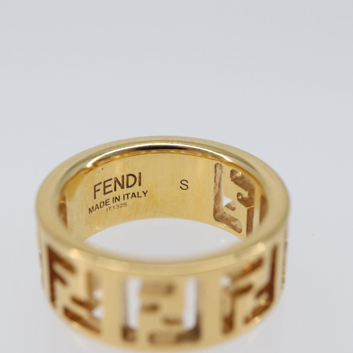 FENDI Forever Ring metal S Gold Tone #10(JP Size) Auth SW2839M