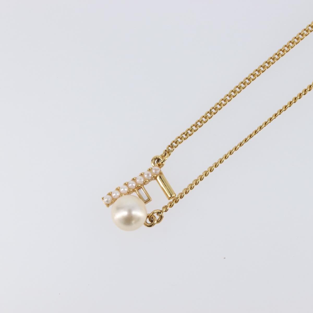 FENDI Necklace Metal Gold Tone Auth SW2840