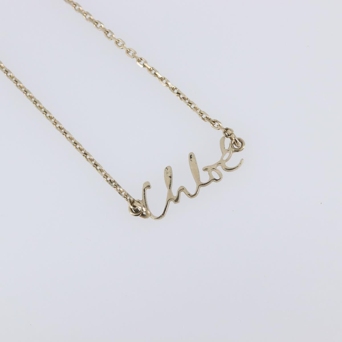 Chloe Necklace Metal 3 Set Gold Tone Silver Auth SW2841