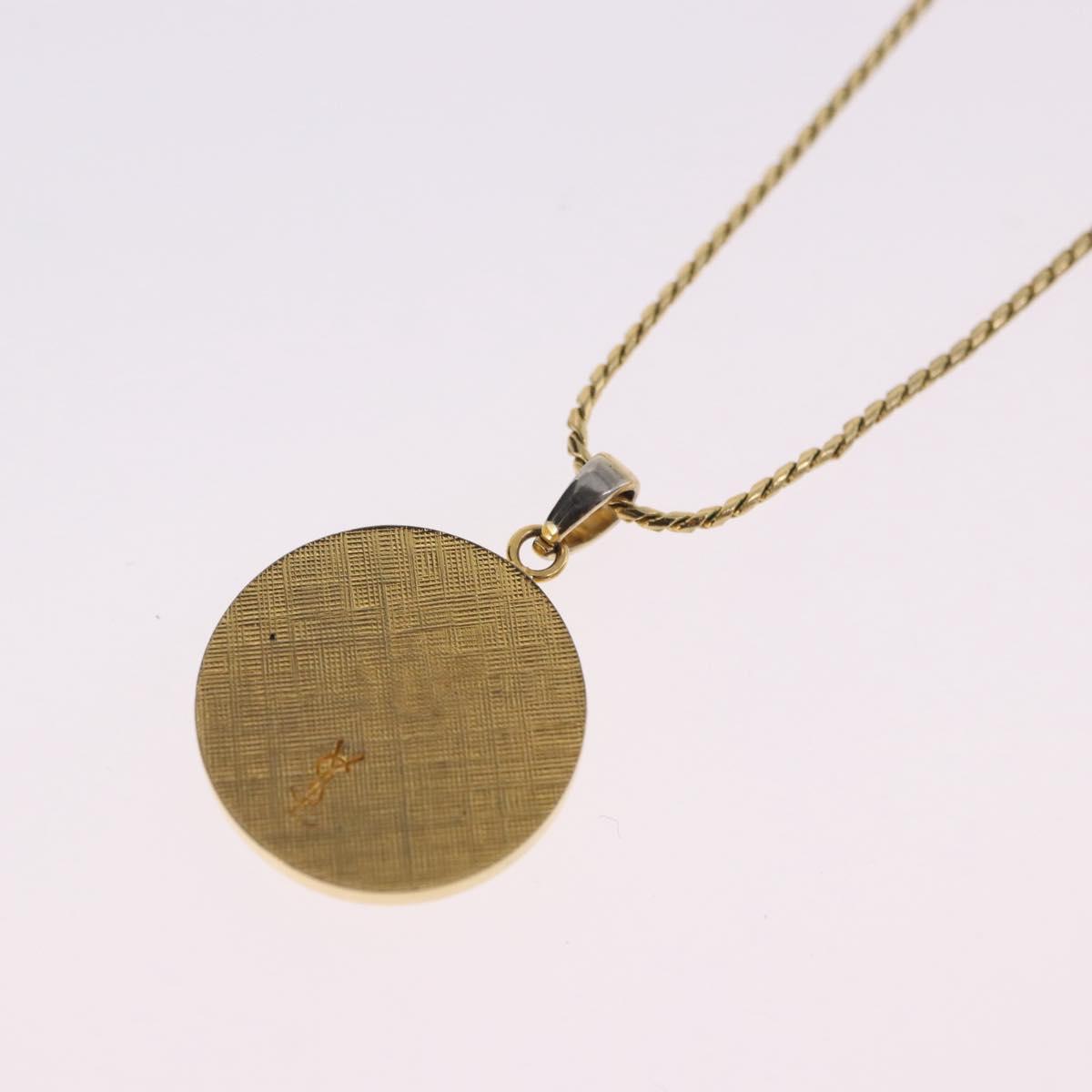 SAINT LAURENT Necklace Metal Gold Tone Auth SW2843