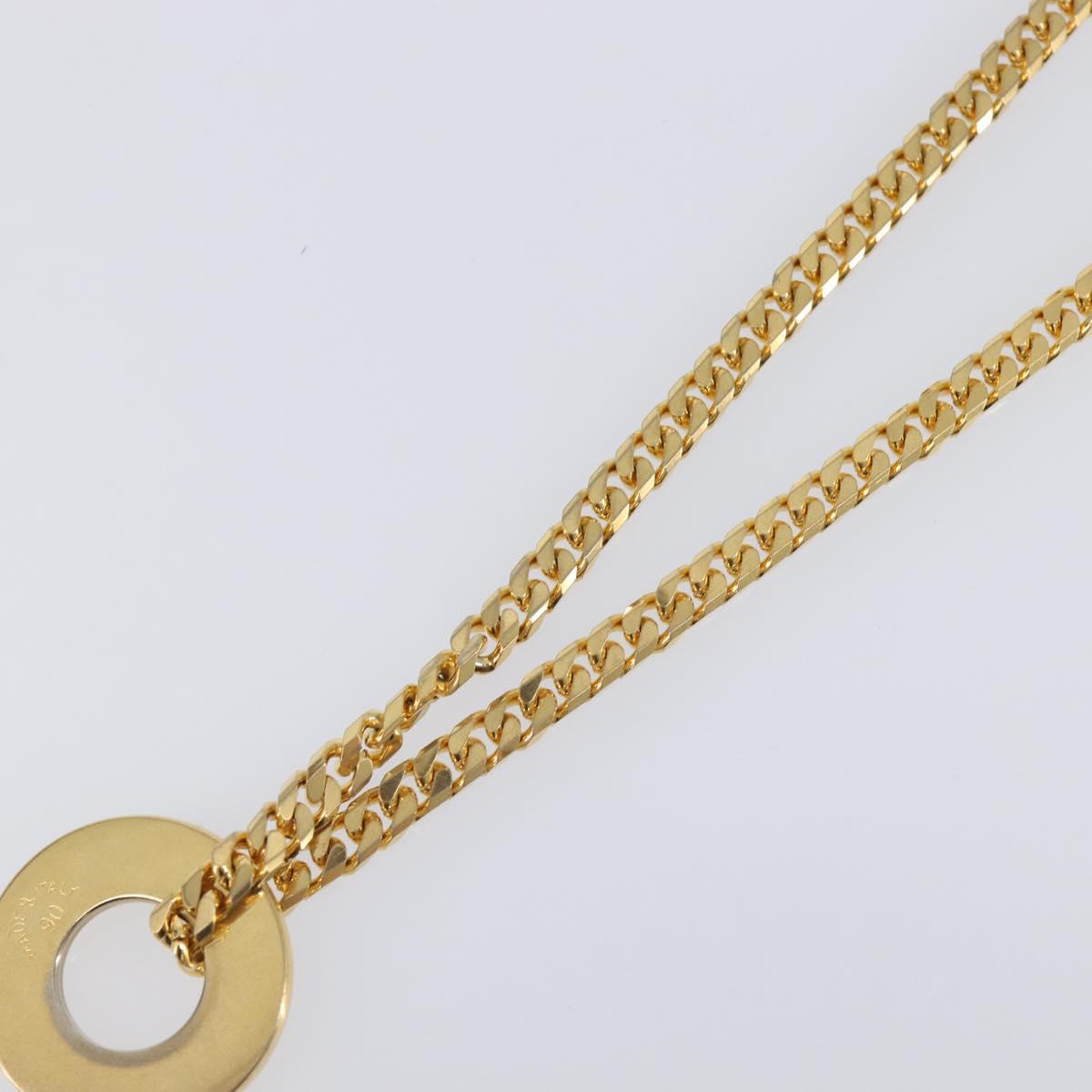 CELINE Necklace Metal Gold Auth SW2846