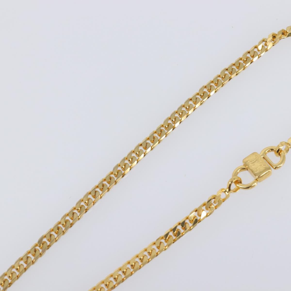 CELINE Necklace Metal Gold Auth SW2846