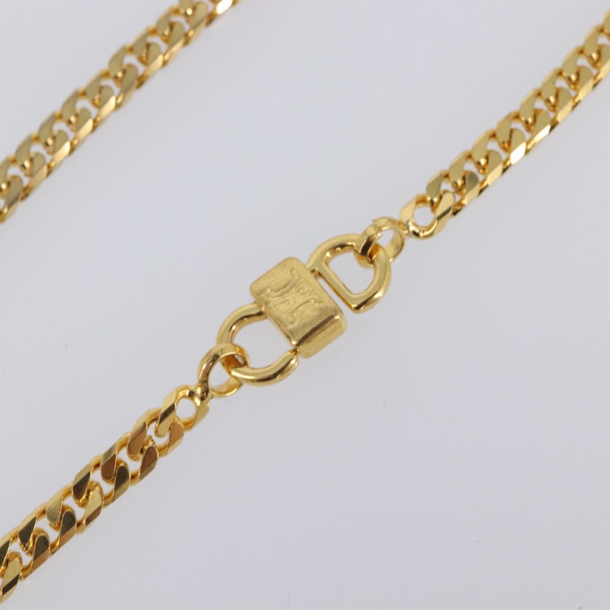 CELINE Necklace Metal Gold Auth SW2846