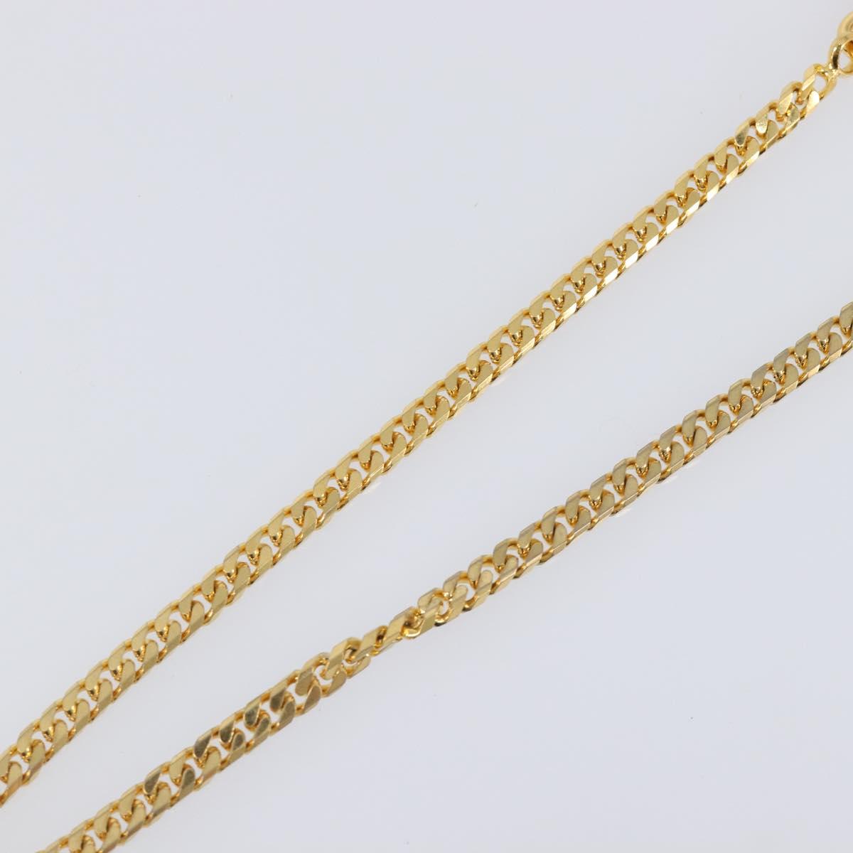 CELINE Necklace Metal Gold Auth SW2846