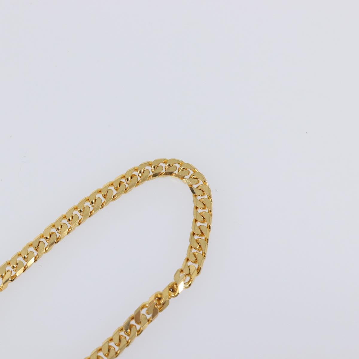 CELINE Necklace Metal Gold Auth SW2846