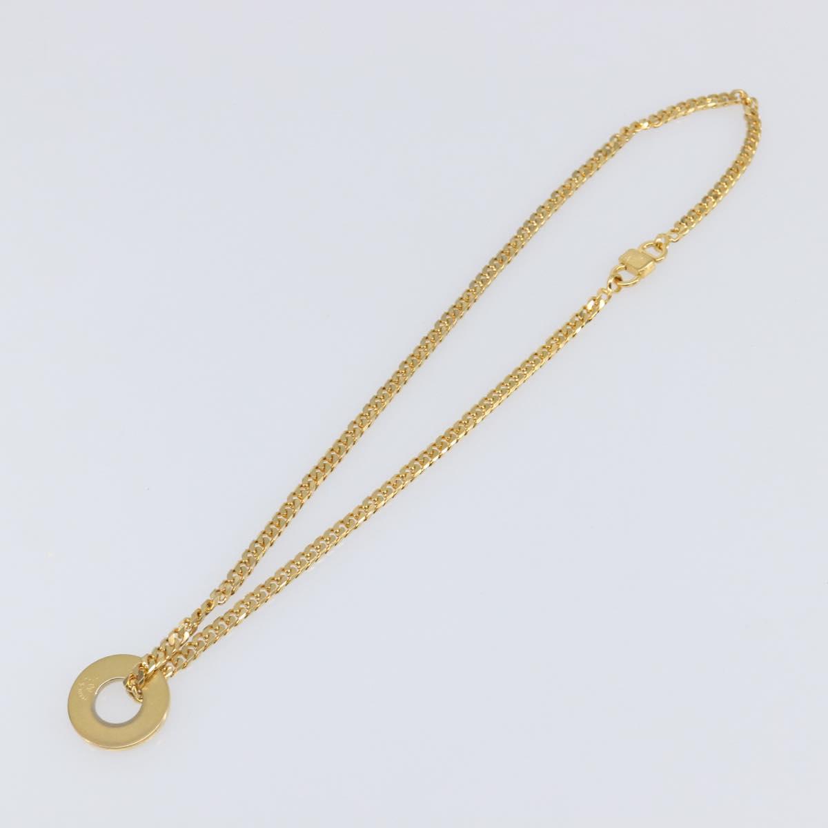 CELINE Necklace Metal Gold Auth SW2846