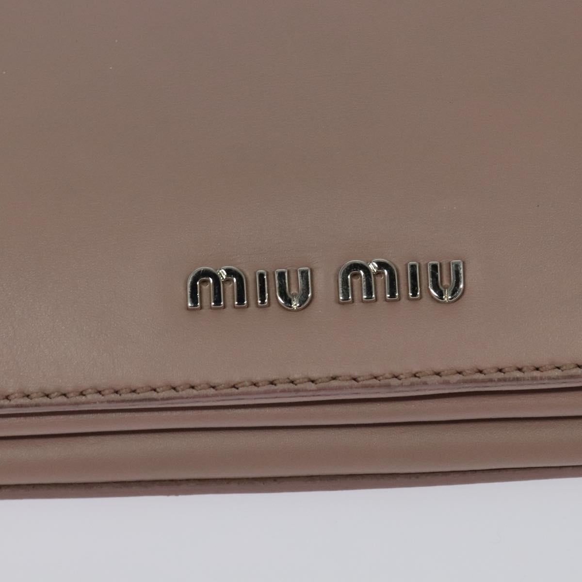 Miu Miu Hand Bag Leather 2way Pink Silver Auth sw284V