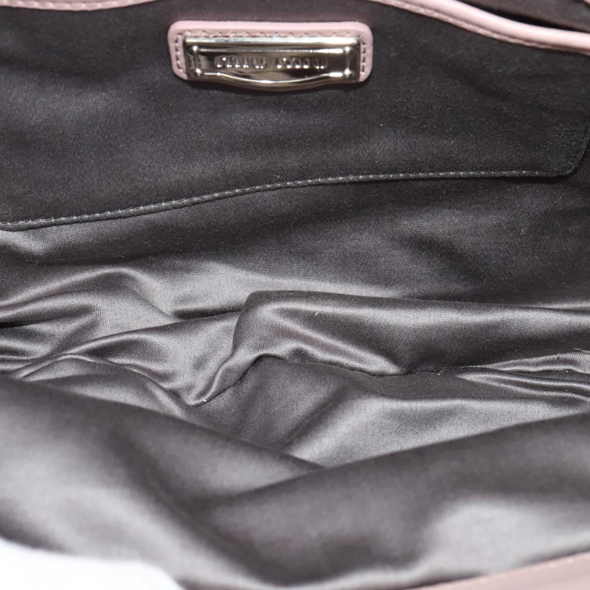 Miu Miu Hand Bag Leather 2way Pink Silver Auth sw284A