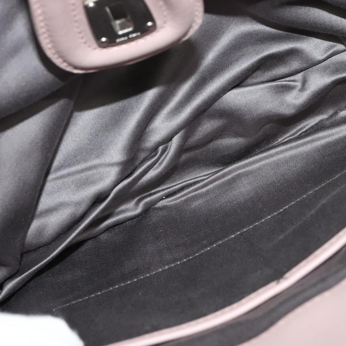 Miu Miu Hand Bag Leather 2way Pink Silver Auth sw284V