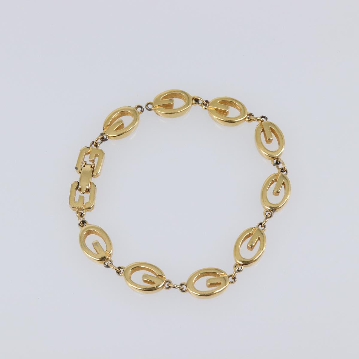 GIVENCHY Bracelet Metal 3 Set Gold Tone Orange Auth SW2853