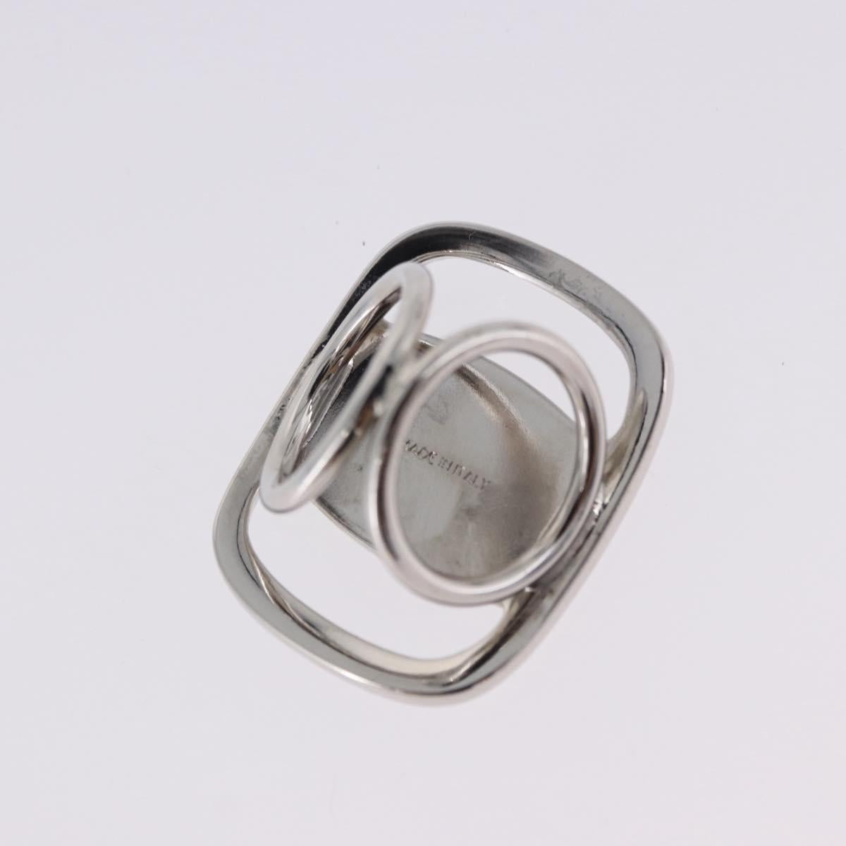 Salvatore Ferragamo Vala Scarf Ring Metal Silver Auth SW2860V