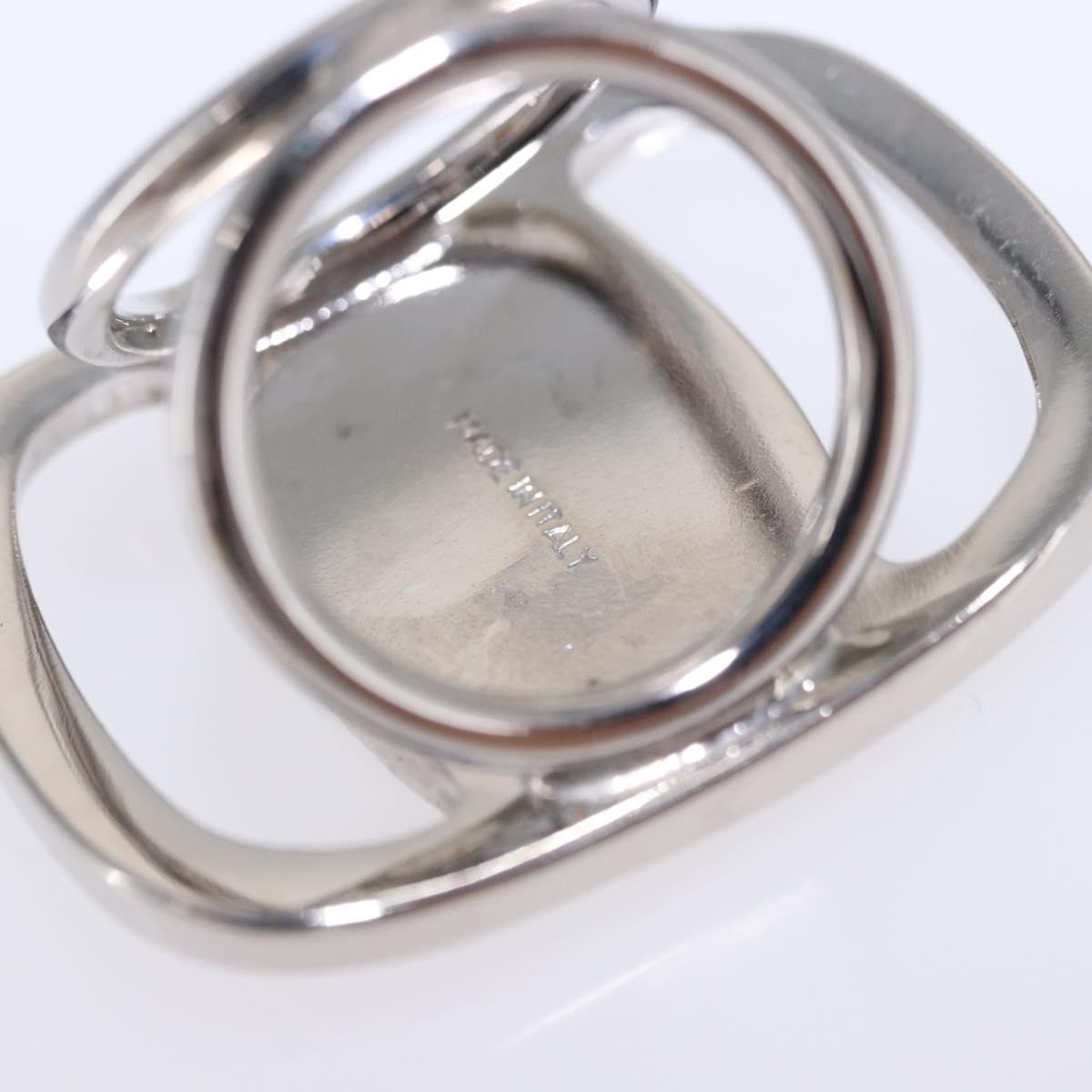 Salvatore Ferragamo Vala Scarf Ring Metal Silver Auth SW2860V