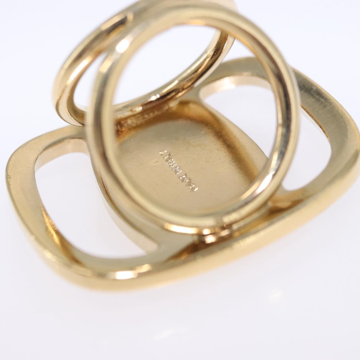 Salvatore Ferragamo Vala Scarf Ring Metal Gold Tone Auth SW2861V
