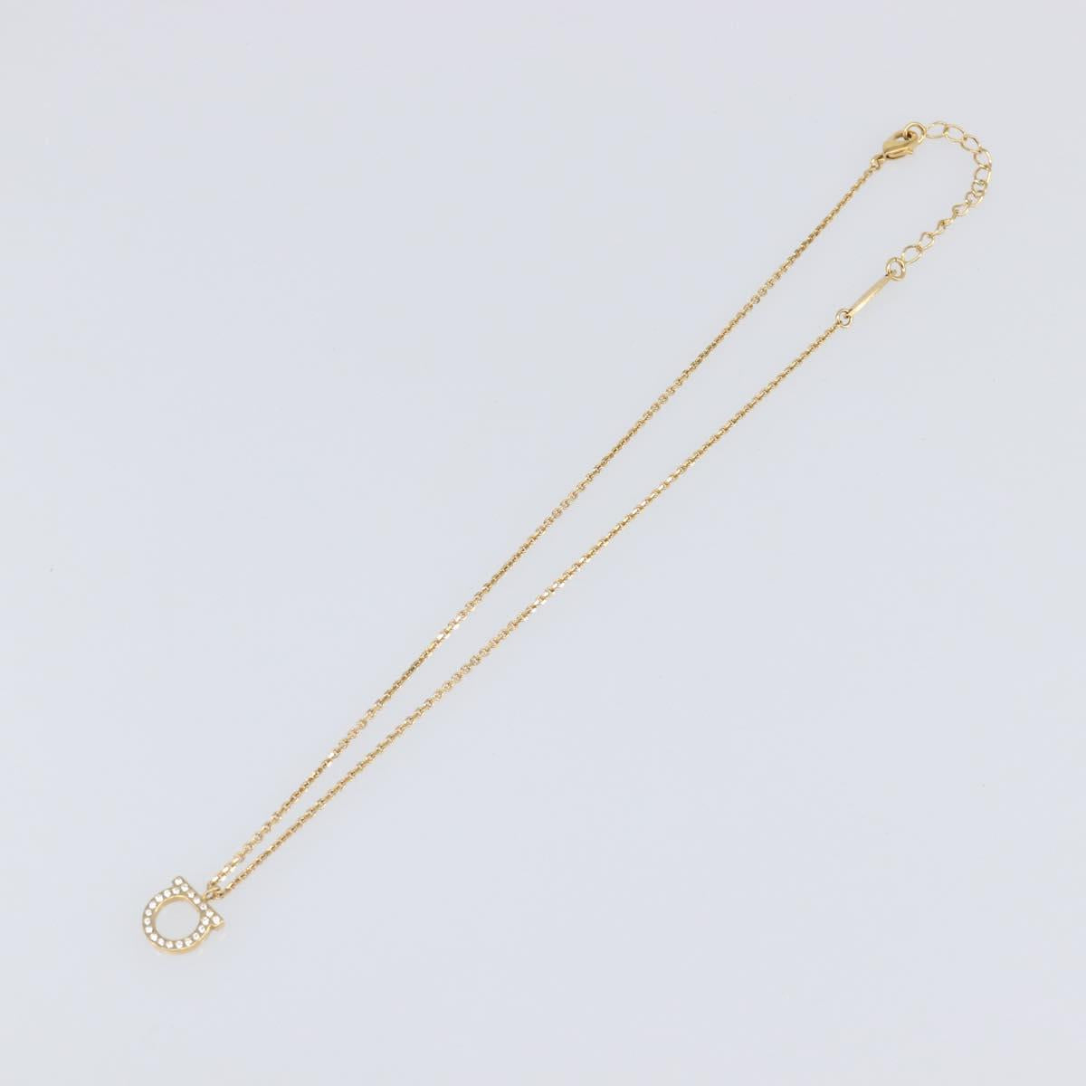 Salvatore Ferragamo Gancini Necklace metal Gold Tone Auth SW2862M