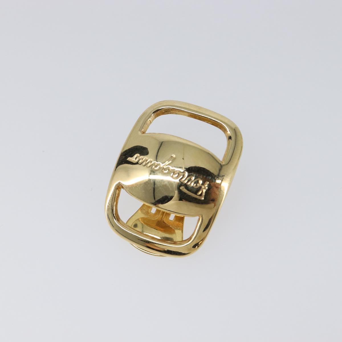 Salvatore Ferragamo Vala Earring Metal Gold Tone Auth SW2866
