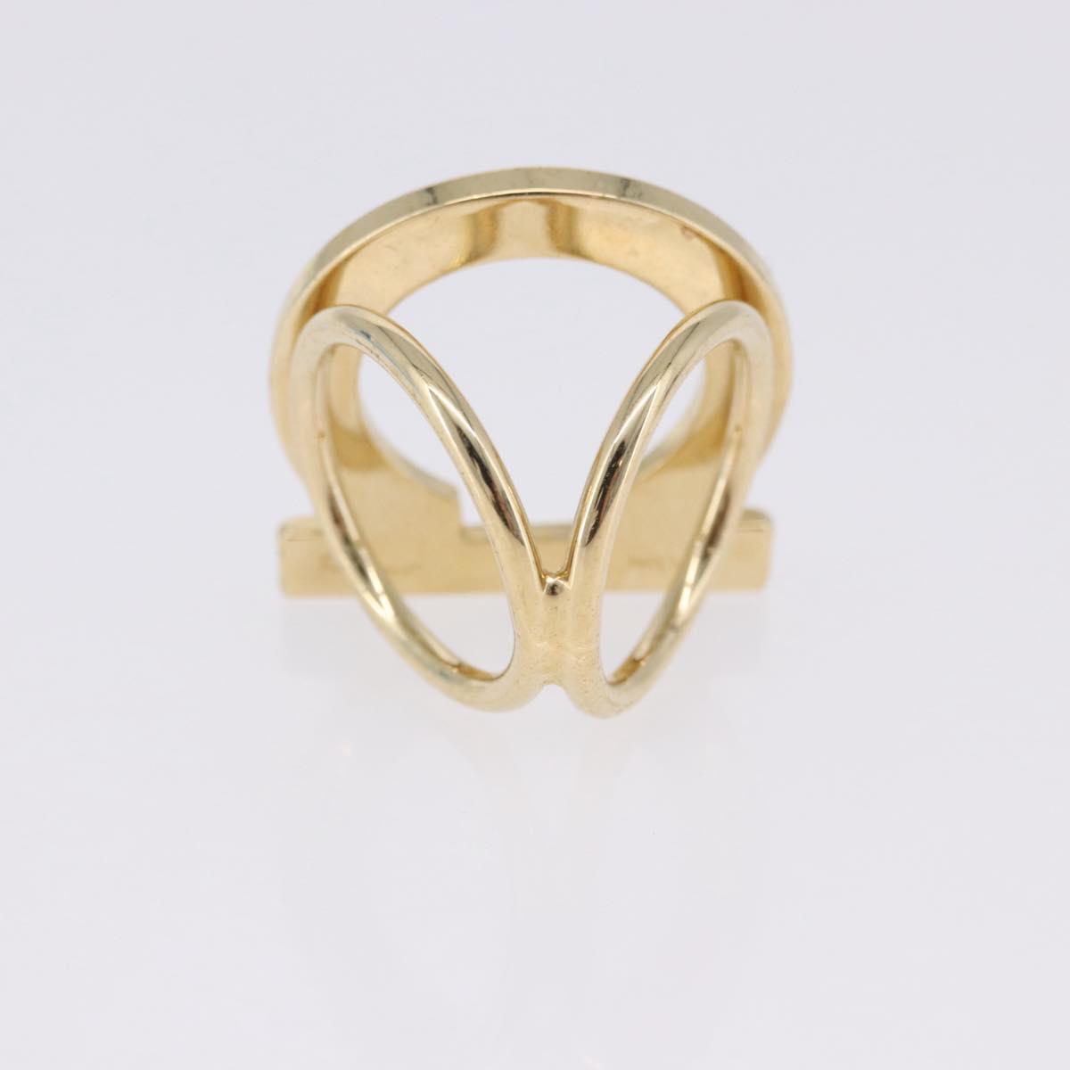 Salvatore Ferragamo Gancini Scarf Ring Metal 2 Set Gold Tone Auth SW2867