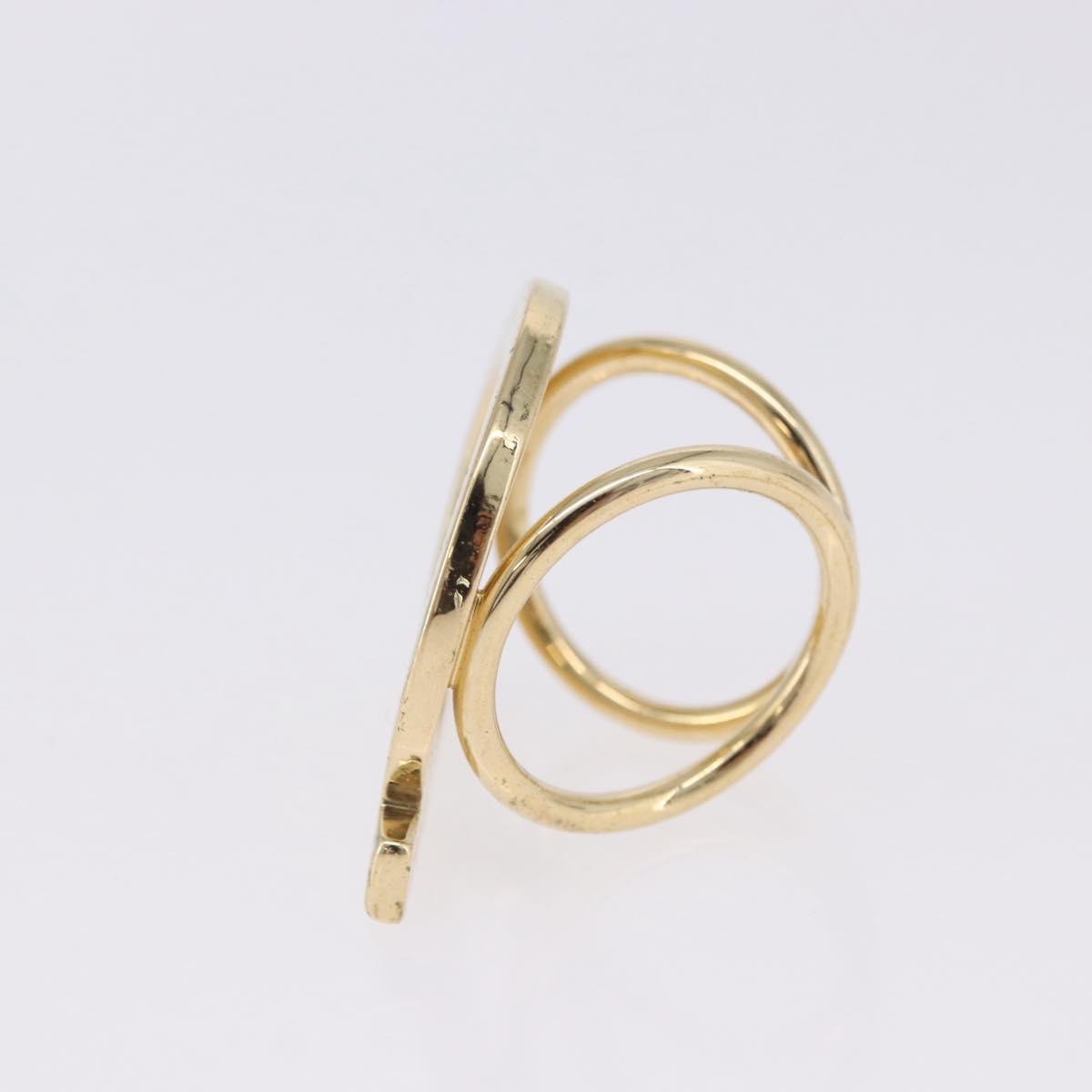 Salvatore Ferragamo Gancini Scarf Ring Metal 2 Set Gold Tone Auth SW2867