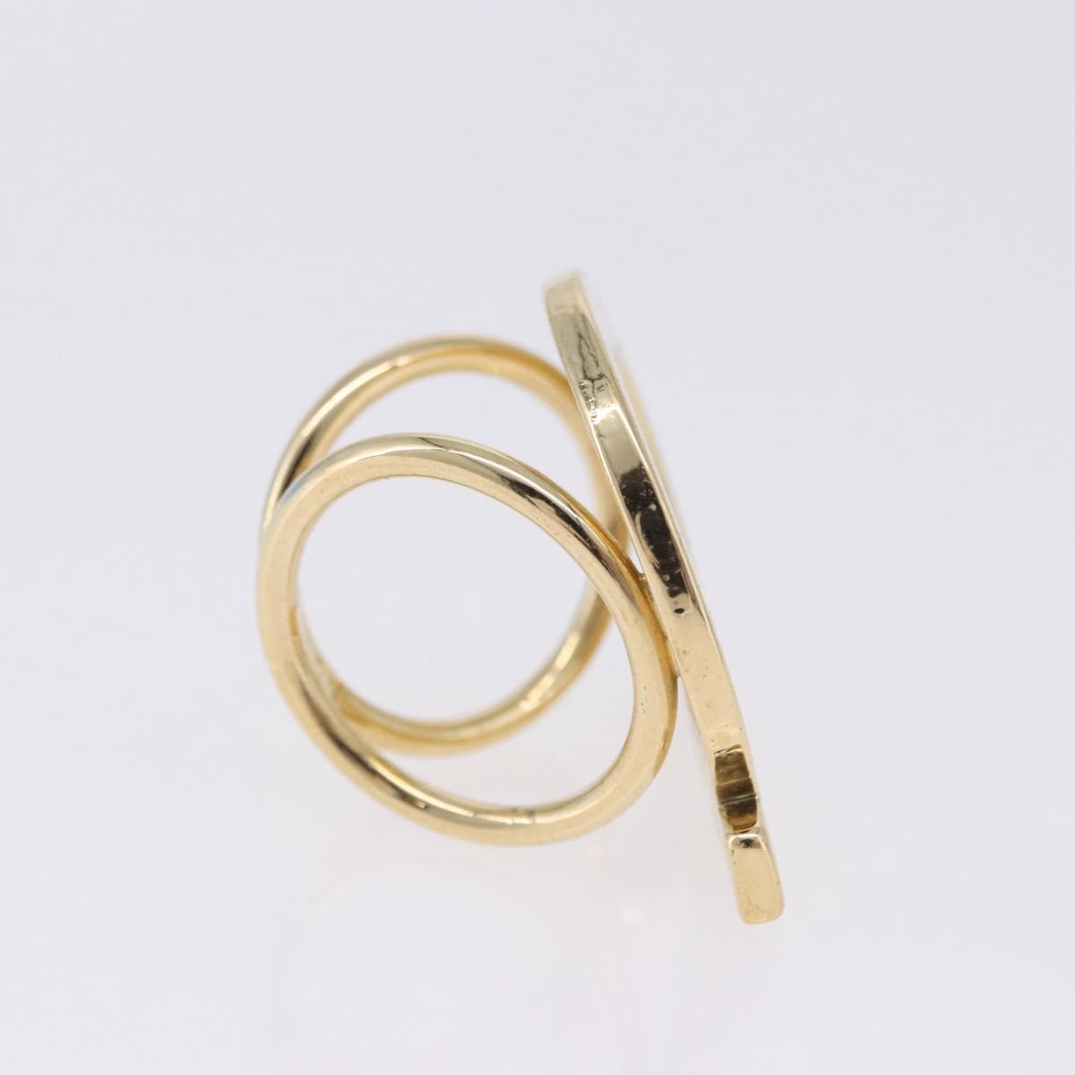 Salvatore Ferragamo Gancini Scarf Ring Metal 2 Set Gold Tone Auth SW2867
