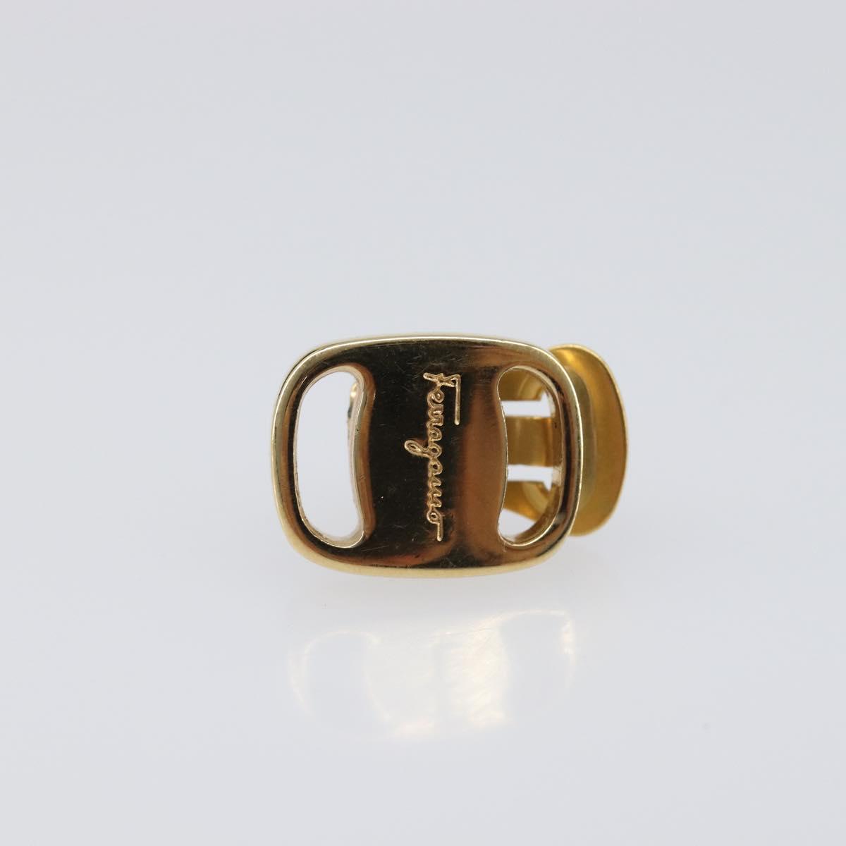 Salvatore Ferragamo Vala Earring Metal Gold Tone Auth SW2870